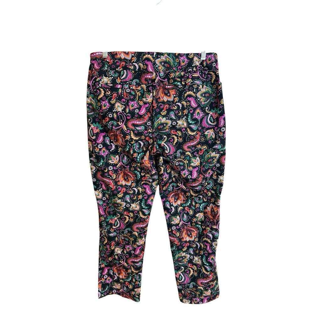 Croft & Barrow Pants Women 16 Floral Colorful Paisley Stretch Pull-On -NWT - Picture 2 of 12